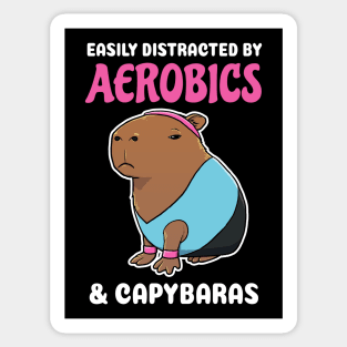 Easily Distracted by Aerobics and Capybaras Cartoon Sticker